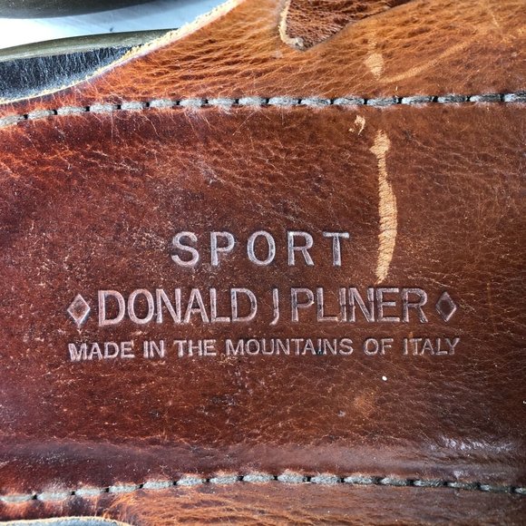 DONALD J PLINER Sport Men's 13M Moro Brown Leather Moc Strap Thong Sandals ITALY - Picture 12 of 13